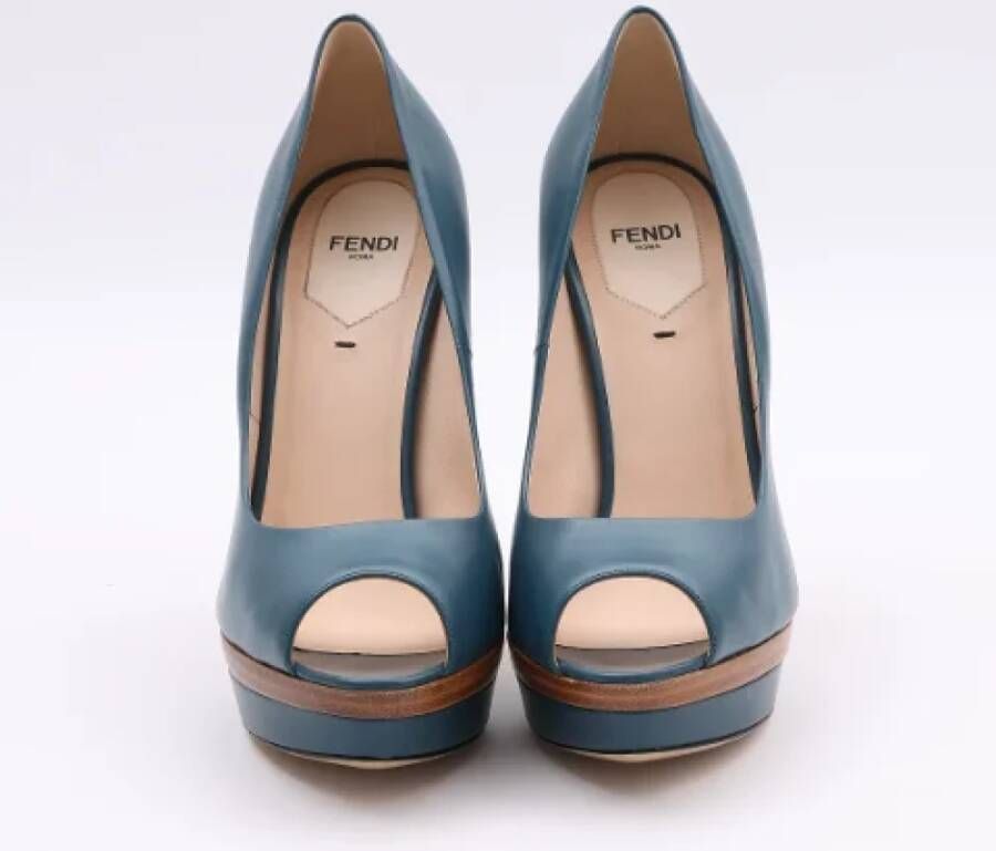 Fendi Vintage Pre-owned Leather heels Blue Dames