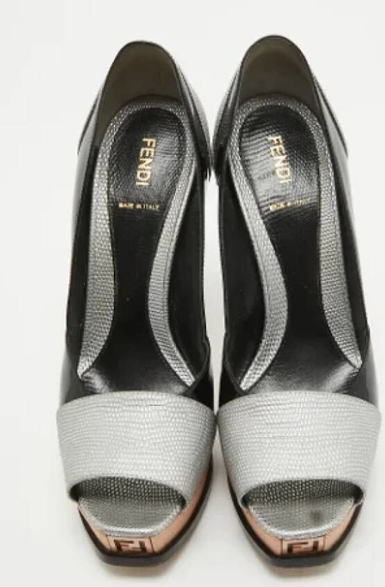 Fendi Vintage Pre-owned Leather heels Gray Dames