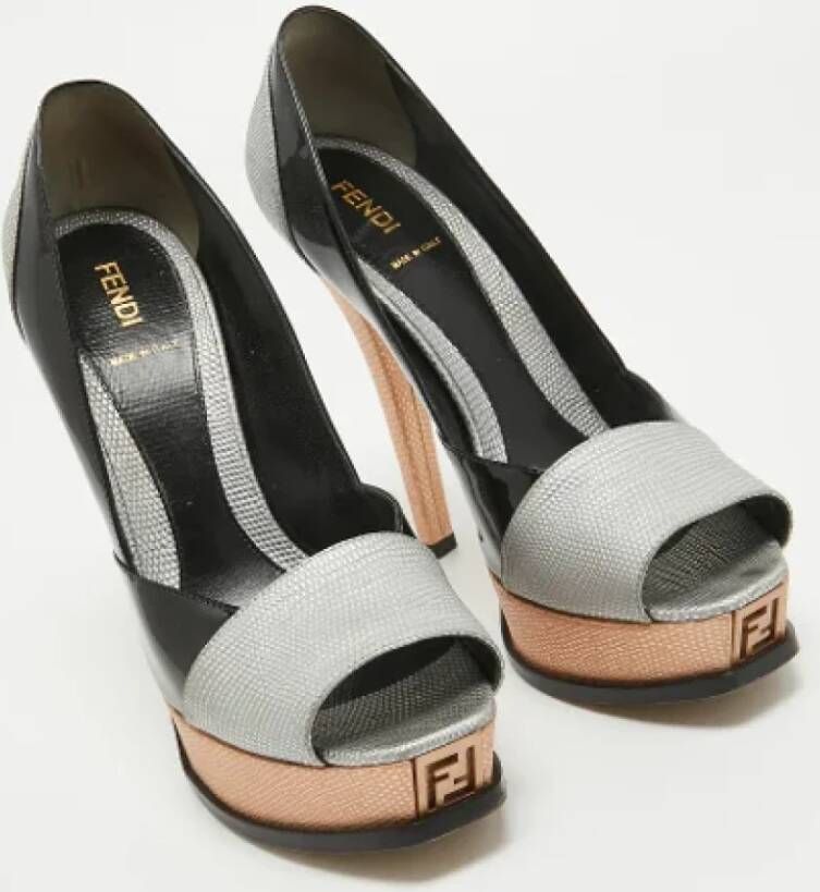 Fendi Vintage Pre-owned Leather heels Gray Dames