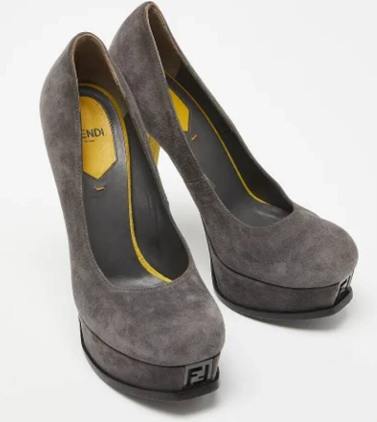 Fendi Vintage Pre-owned Leather heels Gray Dames