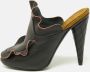 Fendi Vintage Pre-owned Leather mules Black Dames - Thumbnail 3