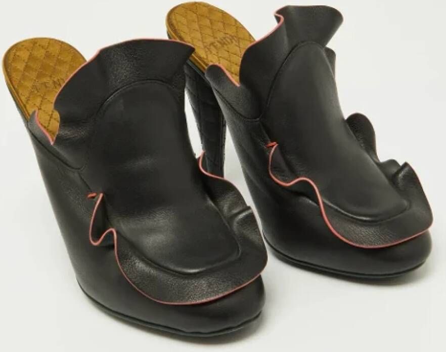 Fendi Vintage Pre-owned Leather mules Black Dames