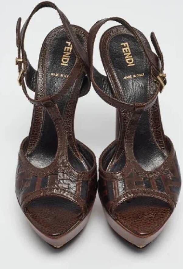 Fendi Vintage Pre-owned Leather sandals Brown Dames