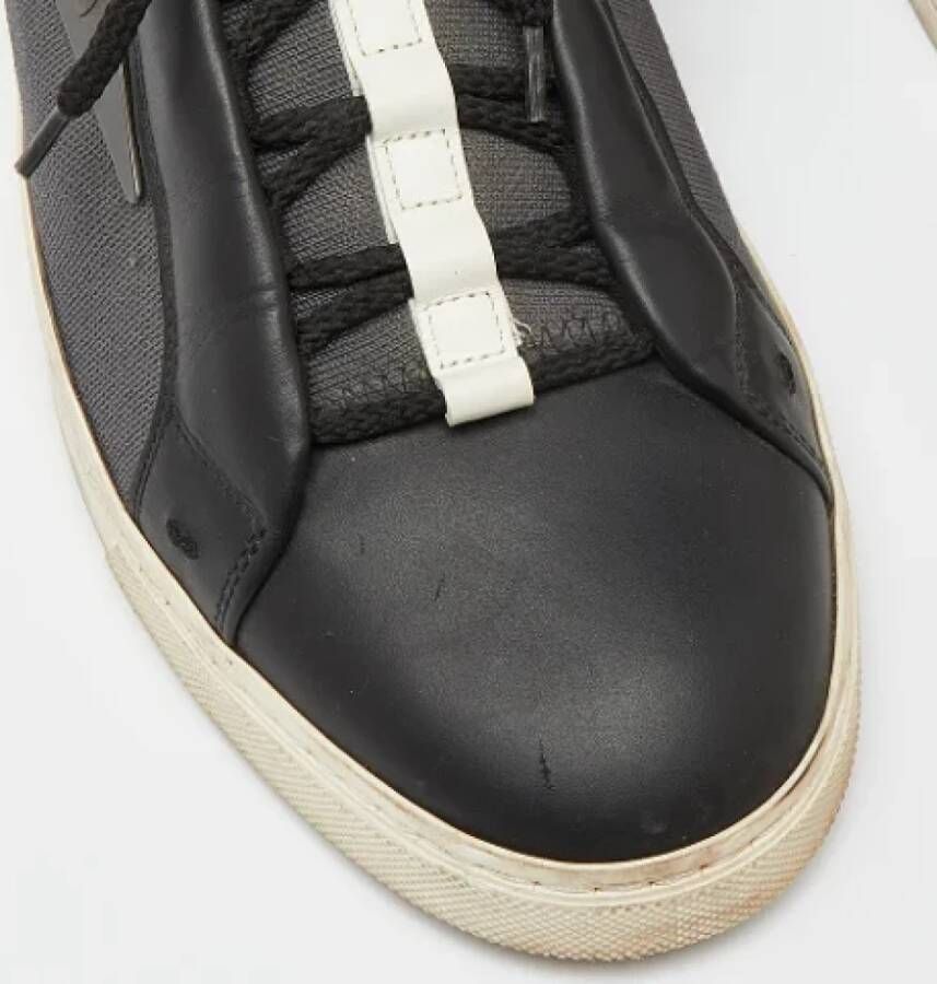 Fendi Vintage Pre-owned Leather sneakers Black Heren