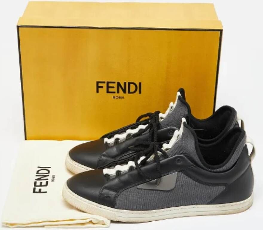 Fendi Vintage Pre-owned Leather sneakers Black Heren