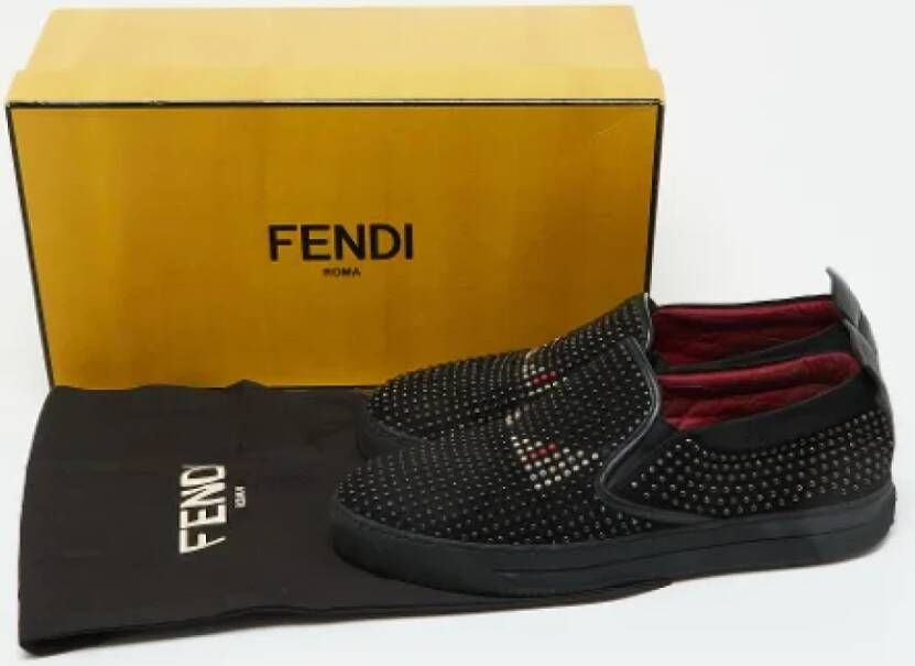 Fendi Vintage Pre-owned Leather sneakers Black Heren