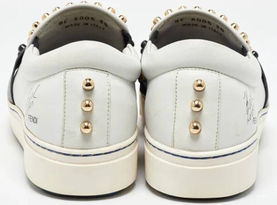 Fendi Vintage Pre-owned Leather sneakers White Dames