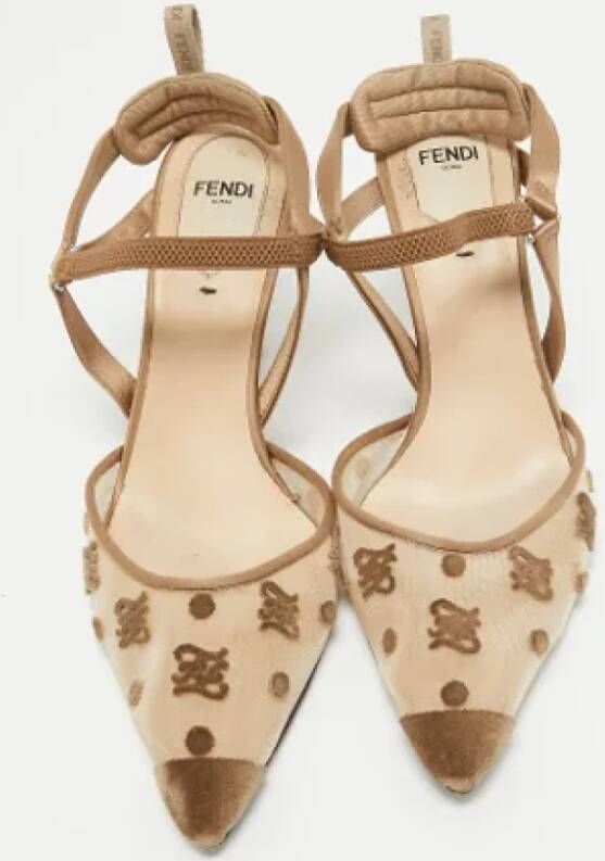 Fendi Vintage Pre-owned Satin heels Beige Dames