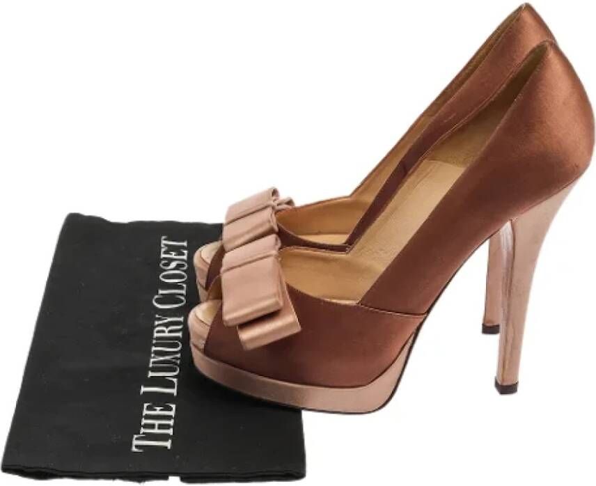 Fendi Vintage Pre-owned Satin heels Brown Dames