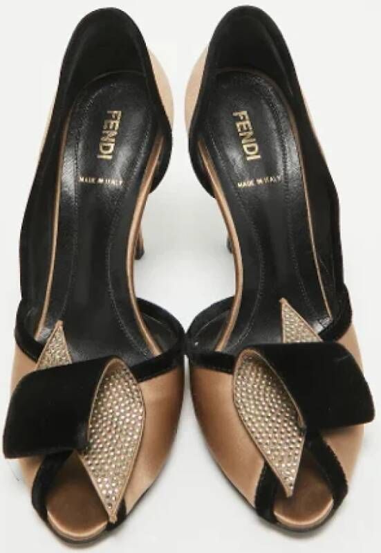 Fendi Vintage Pre-owned Satin heels Brown Dames