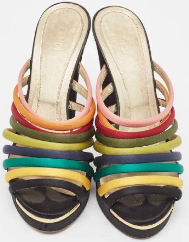 Fendi Vintage Pre-owned Satin sandals Multicolor Dames