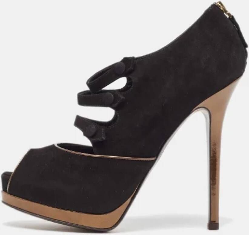 Fendi Vintage Pre-owned Suede heels Black Dames