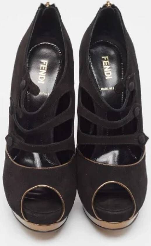 Fendi Vintage Pre-owned Suede heels Black Dames