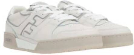 Fendi Witte Leren Sneakers met Grijze Details White Heren