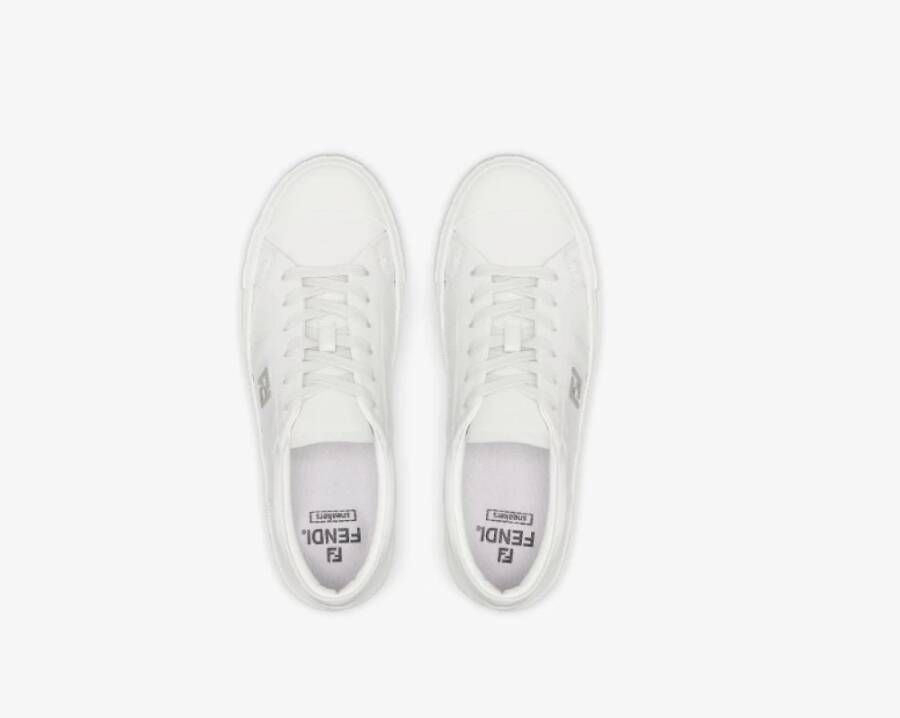 Fendi Witte Leren Lage Sneaker White Heren