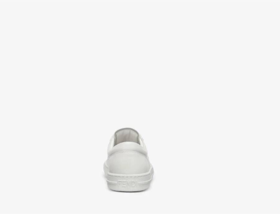 Fendi Witte Leren Lage Sneaker White Heren