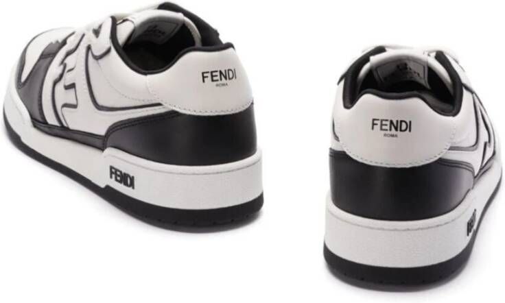 Fendi Zwart Wit Match Mix Vitello Logo Black Heren