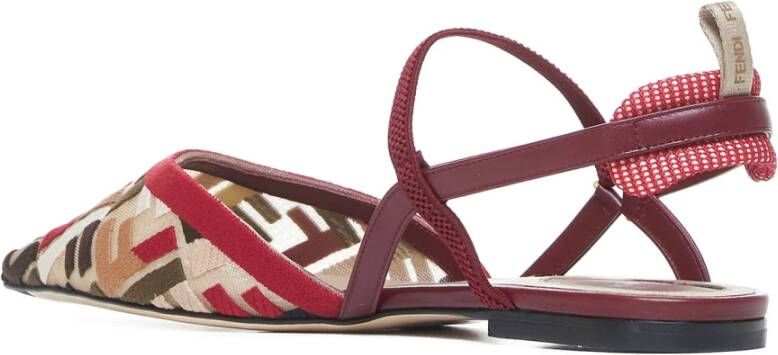 Fendi Zwarte Colibri Slingback Flats Multicolor Dames