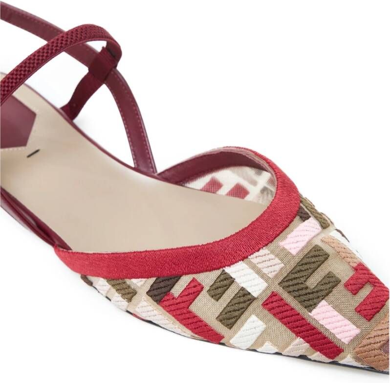 Fendi Zwarte Colibri Slingback Flats Multicolor Dames