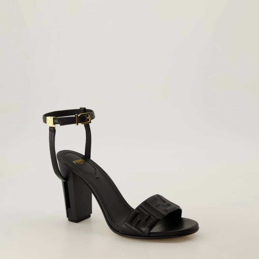 Fendi Zwarte Delfina Hakken Sandalen Black Dames