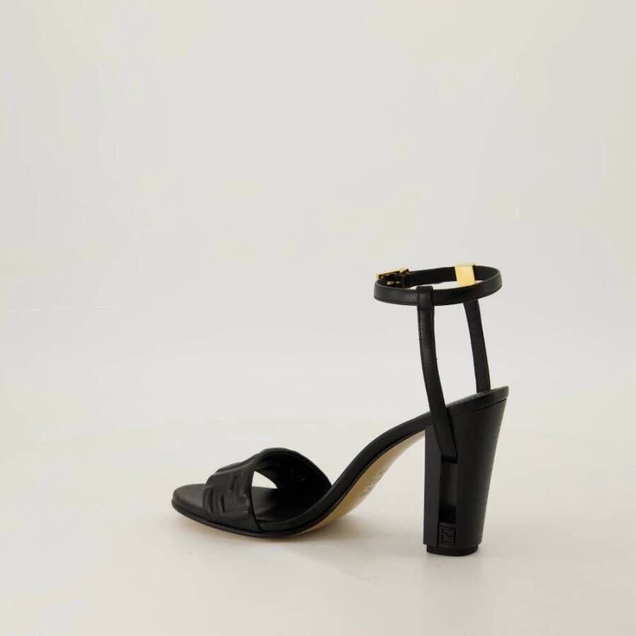 Fendi Zwarte Delfina Hakken Sandalen Black Dames