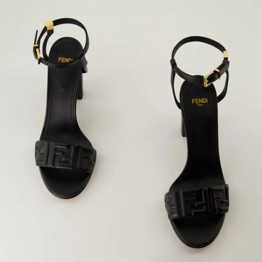 Fendi Zwarte Delfina Hakken Sandalen Black Dames