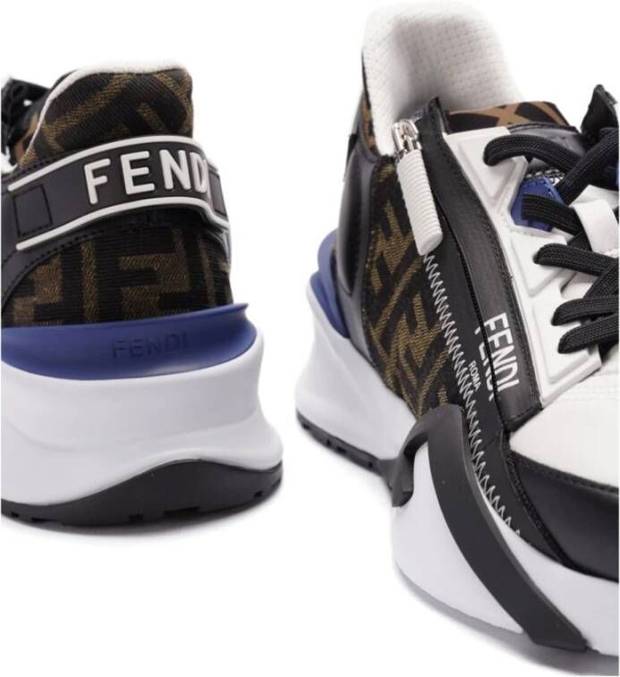 Fendi Zwarte Leren Flow Vitello+Tessut Handtas Black Heren