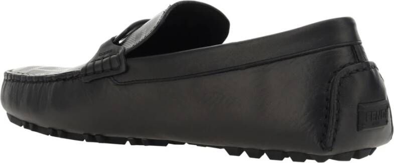 Fendi Zwarte Leren Loafer Schoenen Ss22 Black Heren