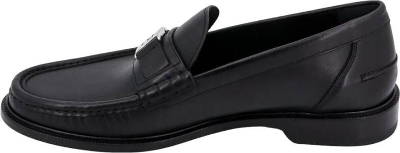 Fendi Zwarte Leren Loafers Aw23 Black Heren