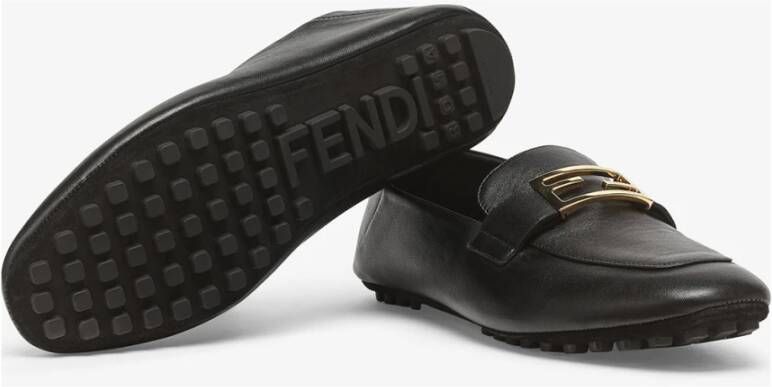 Fendi Zwarte platte schoenen met opvouwbare hak Black Dames