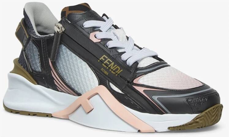 Fendi Zwarte Sneakers met FF Patroon Multicolor Dames