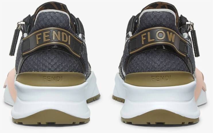 Fendi Zwarte Sneakers met FF Patroon Multicolor Dames