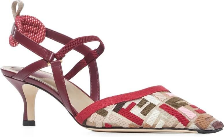 Fendi Zwarte Strik Slingback Pumps Multicolor Dames