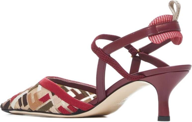 Fendi Zwarte Strik Slingback Pumps Multicolor Dames