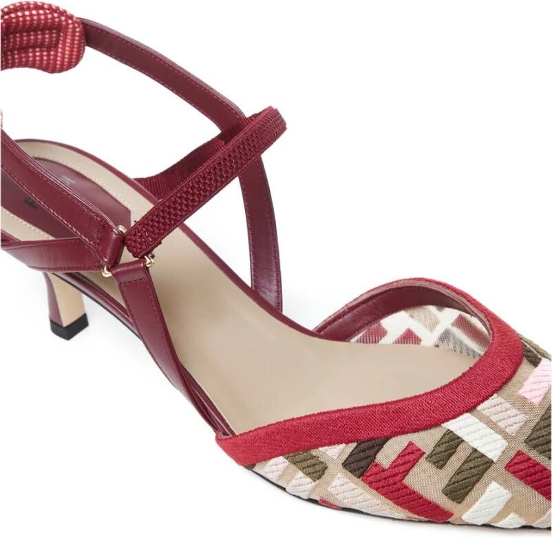 Fendi Zwarte Strik Slingback Pumps Multicolor Dames