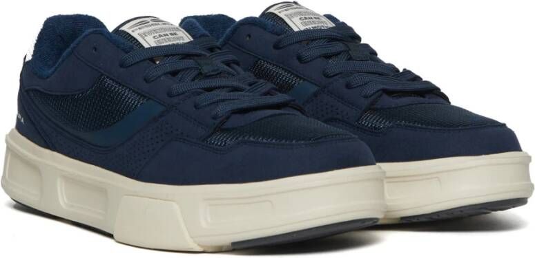 Fessura Blauwe stoffen en leren sneakers Blue Heren