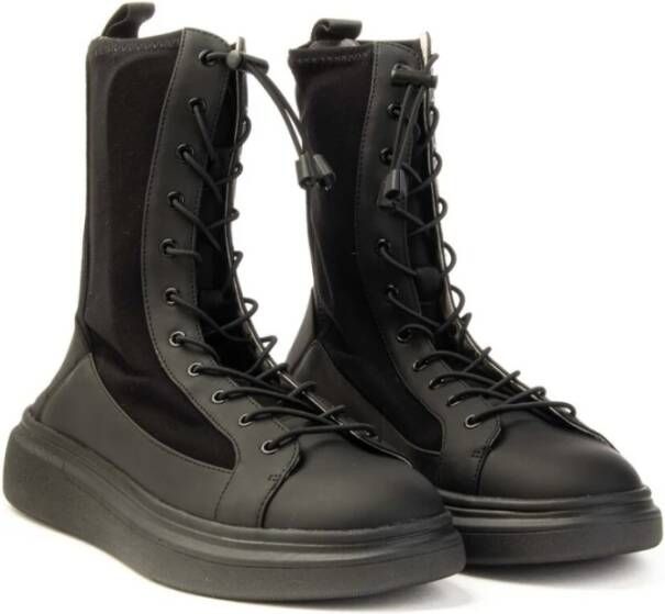 Fessura Hoge Top Army Zwart Sneakers Black Dames