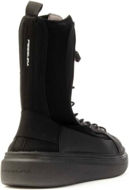 Fessura Hoge Top Army Zwart Sneakers Black Dames