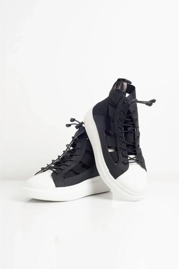 Fessura Lichtgewicht Elastische High Top Sneaker Black Dames