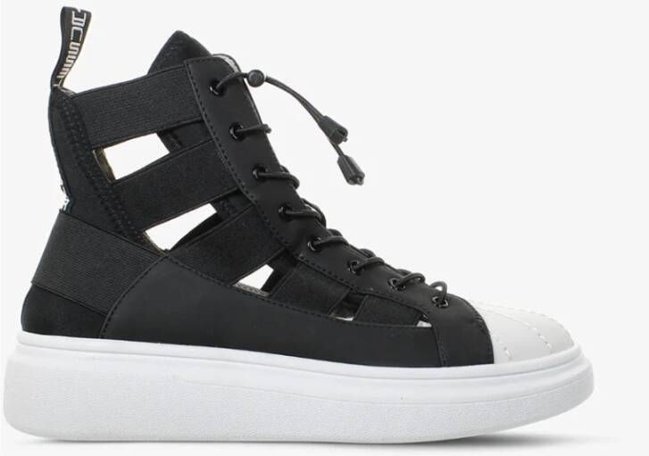 Fessura Lichtgewicht Elastische High Top Sneaker Black Dames