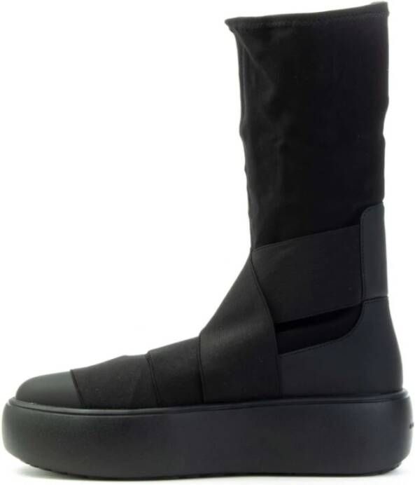 Fessura Zwarte Midmask Sneaker met Flyknit Bovenwerk Black Dames