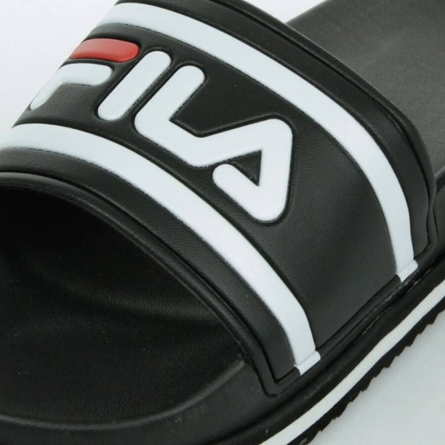 Fila Dames Sleehak Slippers Zwart Strepen Black Dames