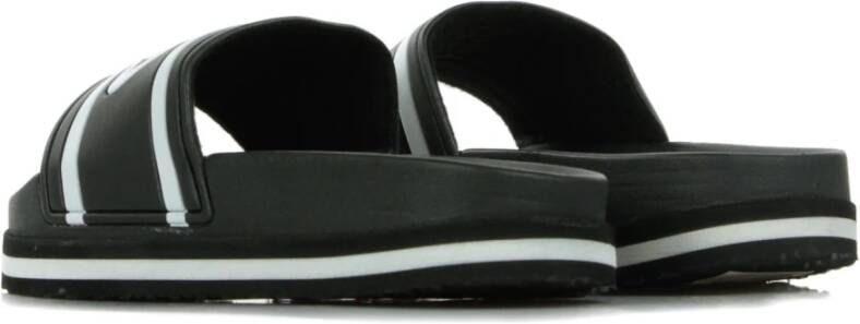 Fila Dames Sleehak Slippers Zwart Strepen Black Dames