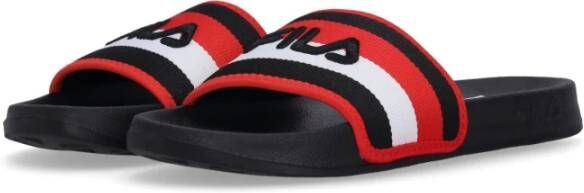 Fila Gestreepte Zwarte Heren Slippers Black Heren