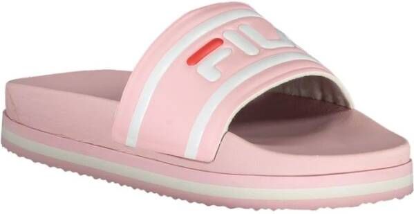 Fila Roze Sleehak Sandalen Contrast Details Logo Pink Dames