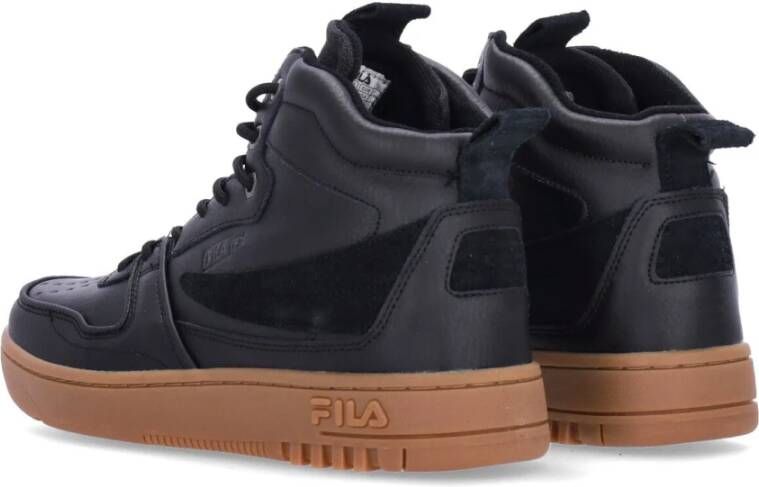 Fila Zwarte High-Top Sneaker Vetersluiting Black Heren