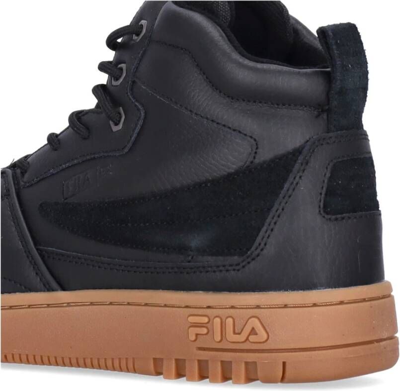 Fila Zwarte High-Top Sneaker Vetersluiting Black Heren