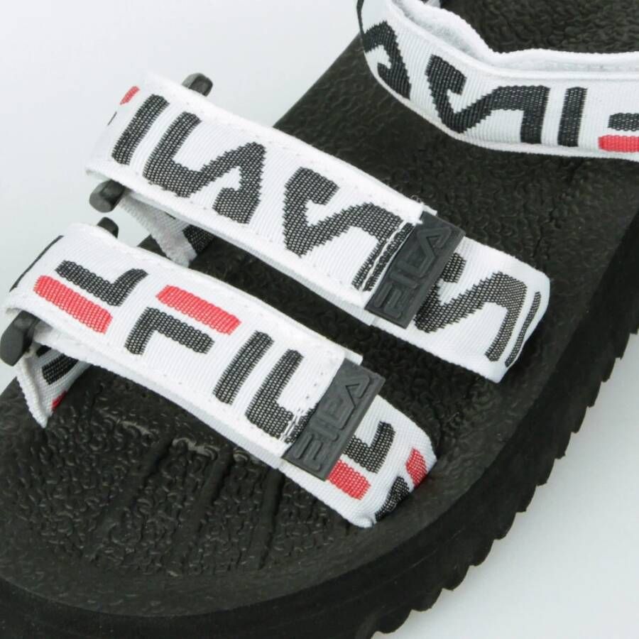 Fila Zwarte Logo Sandaal Dames Slippers Black Dames