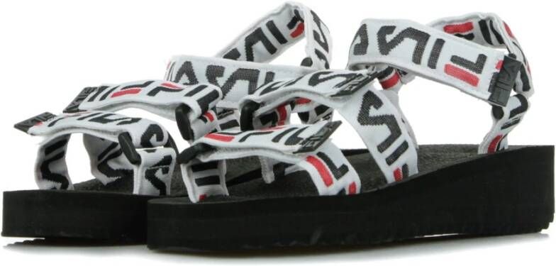 Fila Zwarte Logo Sandaal Dames Slippers Black Dames