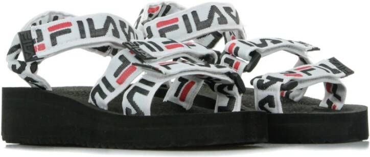 Fila Zwarte Logo Sandaal Dames Slippers Black Dames